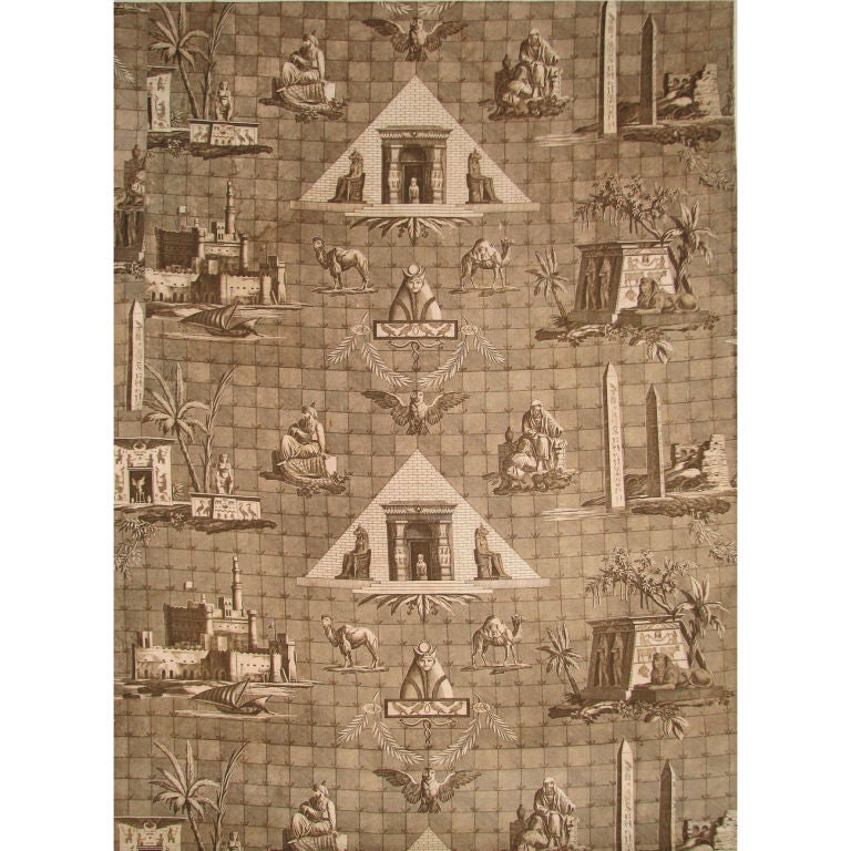 Mounted “toile de Jouy”called “Les Monuments de l’Egypte”