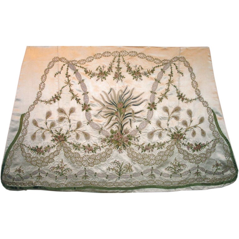 French Chenille Embroidered Panel For Sale