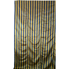 Circa 1720 French silk fabric in yellow and blue stripes.