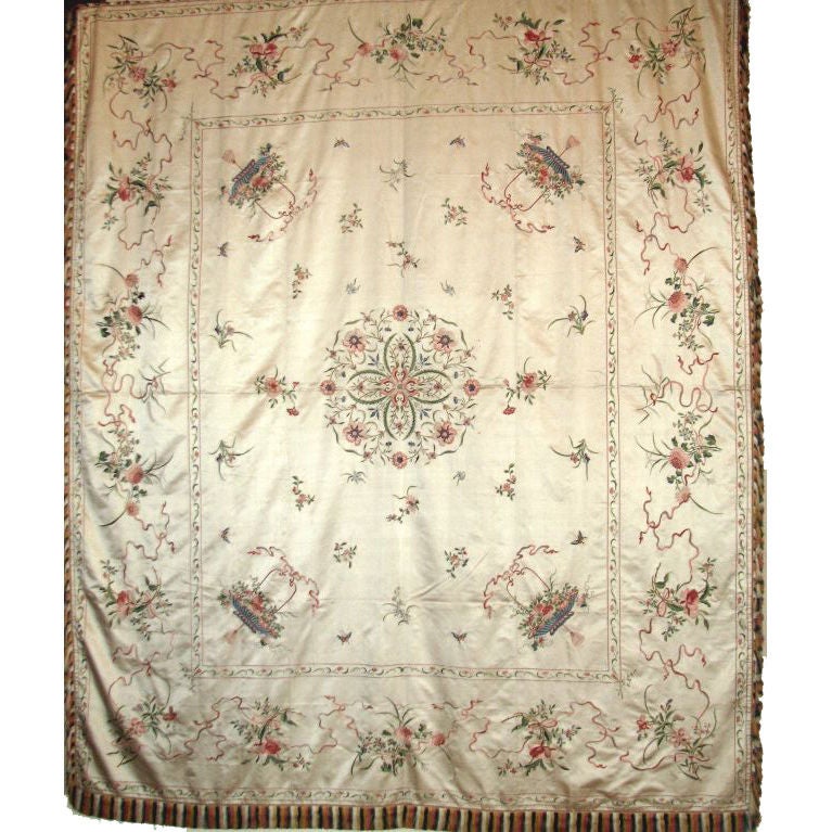 Embroidered Chinese Bed Cover For Sale