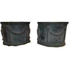 Pair of Faux Lead Planters