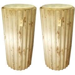 A Pair of Painted Column Pedestals,Circa 1900 6