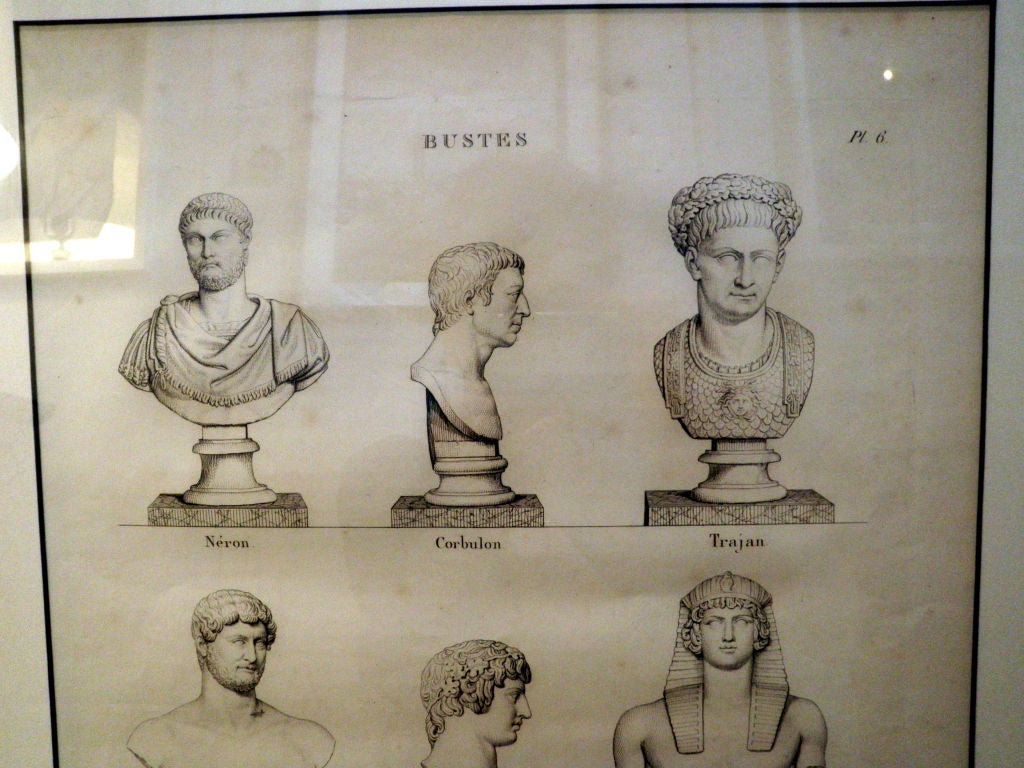 Italian Framed 18th Century Engravings of Busts For Sale