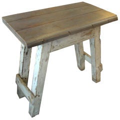 Rustic Painted Woodworker
s Table Circa 1920