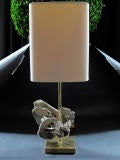 Vintage Desert Quartz and Brass Diminutive Table Lamp