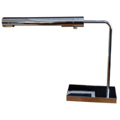 1970
s Chrome Desk Lamp with Tubular Shade