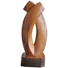"Crossed Arcs" Large Wooden Abstract Sculpture