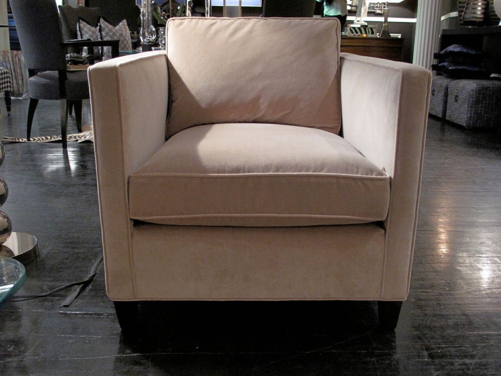 Elegant Camel Velvet Club Chair