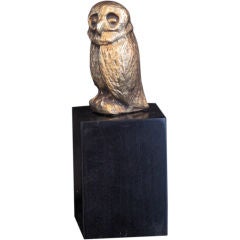Diminutive Owl Sculpture on Custom Base