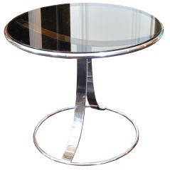 Unique Vintage Chrome and Smoked Glass Side Table