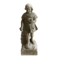 Marble Garden Statue of Young Girl