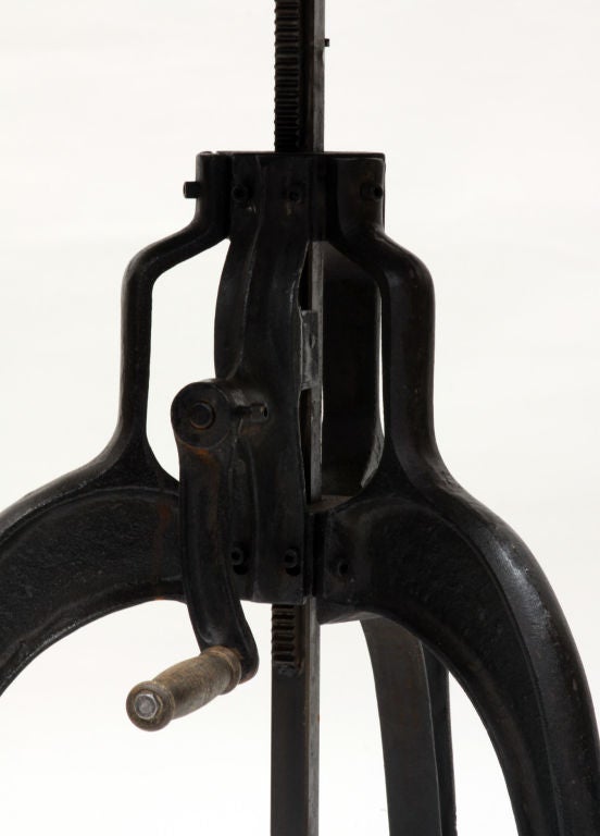 Industrial Crank Side Table at 1stDibs