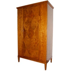 Swedish Neoclassical Parquetry Armoire Chifforobe