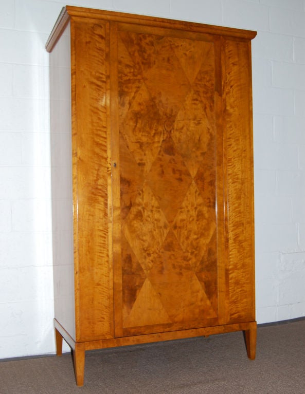 Swedish Neoclassical Parquetry Armoire Chifforobe