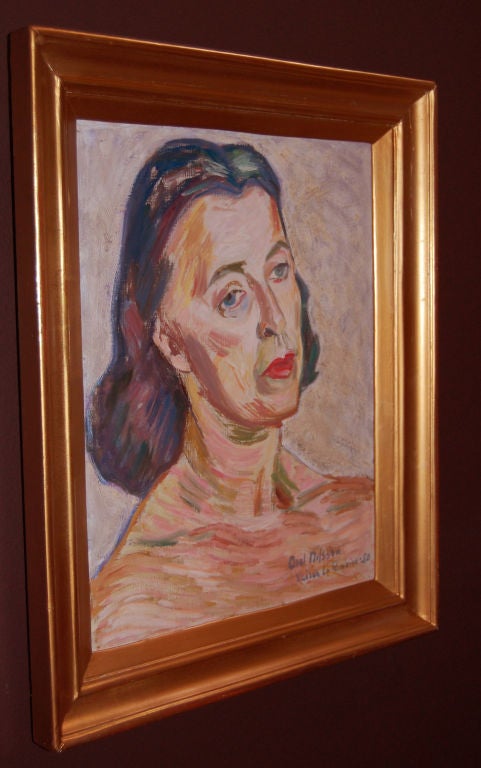 20th Century Portrait of Woman by Axel Nilsson dated 1950
