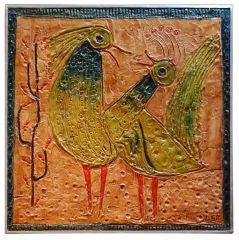 Danish Mid-Century Painting "Peacocks" by Alfred Lem 12