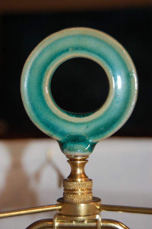 American Mid-Century Modern Ceramic  Spatter-Glazed Vase Table Lamp