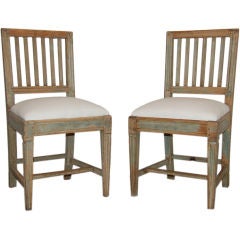 Pair of Antique Swedish Country Gustavian Side Chairs