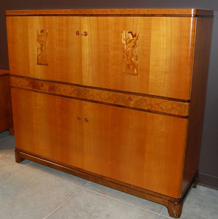 Swedish Art Deco Intarsia Storage, Bar Cabinet 4