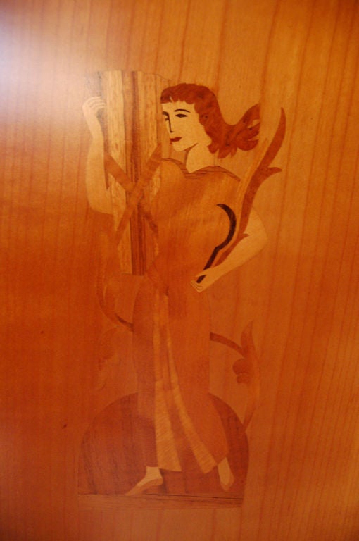 Schwedische Art-Déco-Aufbewahrungs- und Barschrank mit Intarsien 3