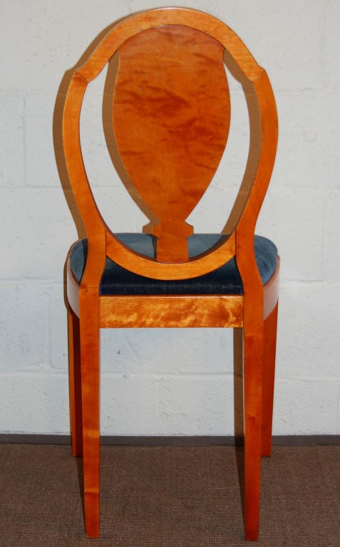 Vintage Swedish Golden Birch Burl Dining Chairs - Set of Four 2