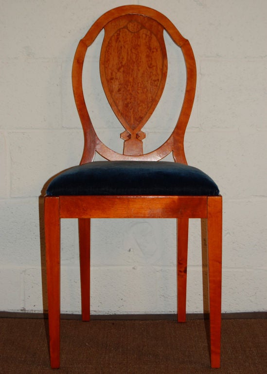 Vintage Swedish Golden Birch Burl Dining Chairs - Set of Four In Good Condition In Atlanta, GA