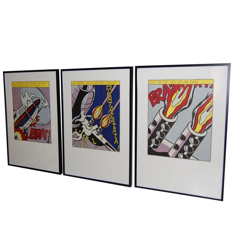 As I Opened Fire - Lithograph Triptych by Roy Lichtenstein