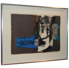 Swedish Abstract Lithograph "Man" by Leif Knudsen c. 1962