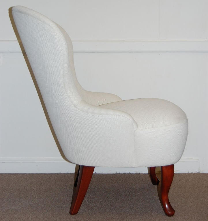 Vintage Swedish Slipper Chair in Jim Thompson Fabric 2