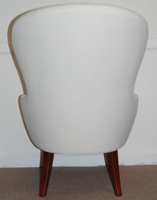 Vintage Swedish Slipper Chair in Jim Thompson Fabric 3