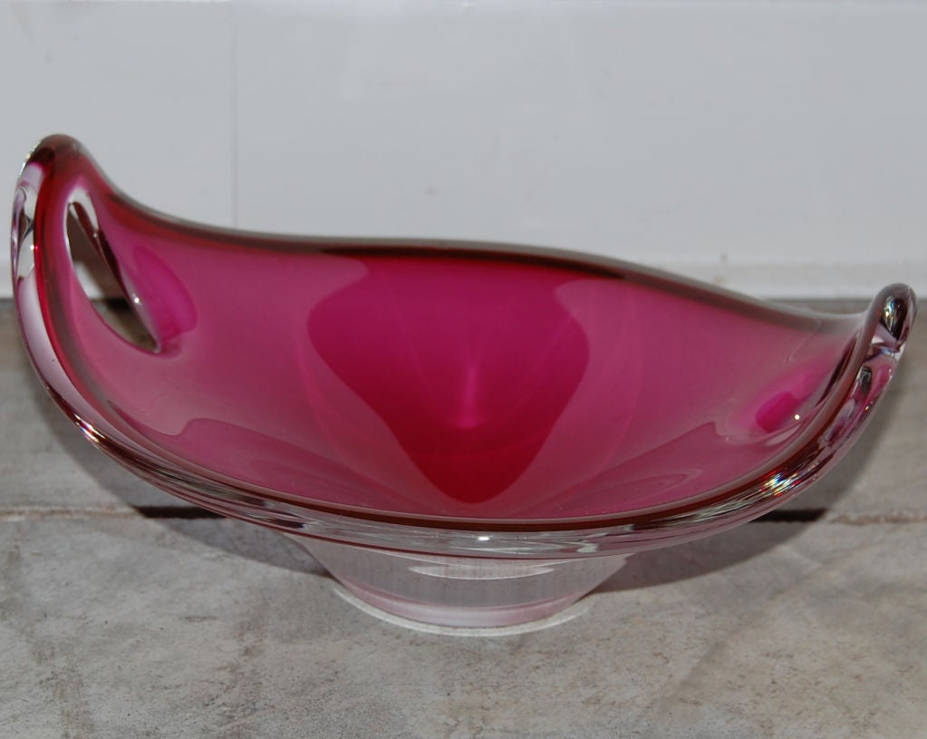Vintage Flygsfors Coquille Art Glass Bowl by Paul Kedelv at 1stdibs