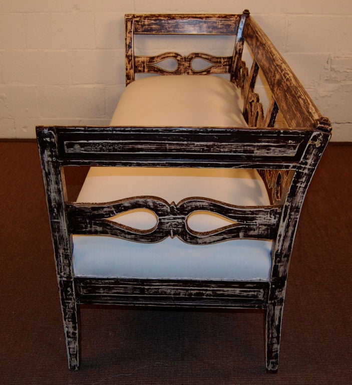 *SALE*  Antique Swedish Country Gustavian Painted Settee 2