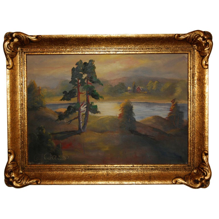 Swedish Landscape Oil Painting