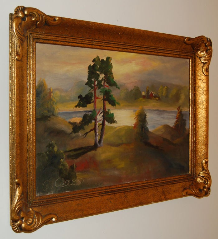 20th Century Swedish Landscape Oil Painting