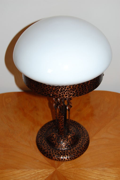 20th Century Swedish Strindberg Hammered Copper Lamp