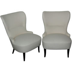 Sale Pair of Swedish Art Moderne Slipper Chairs, Com Ready 4