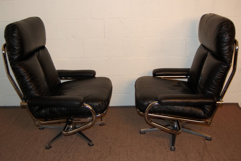 *SALE*  Pair of Lounge Chairs and Ottomans by Karl-Erik Ekselius 3