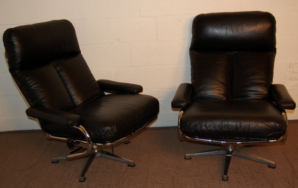 *SALE*  Pair of Lounge Chairs and Ottomans by Karl-Erik Ekselius 1