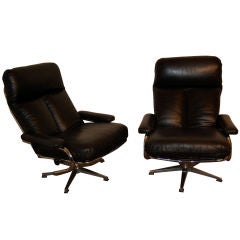 *SALE*  Pair of Lounge Chairs and Ottomans by Karl-Erik Ekselius