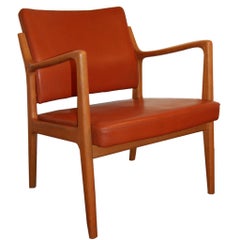 *SALE*  Modern Leather and Teak Arm Chair by Karl-Erik Ekselius 