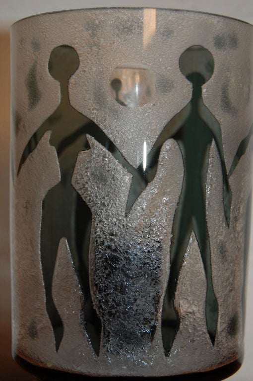 Modern Swedish Art Glass Table Lamp by Ove Sandeberg for Kosta Boda