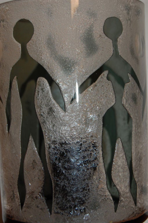 Swedish Art Glass Table Lamp by Ove Sandeberg for Kosta Boda In Good Condition In Atlanta, GA