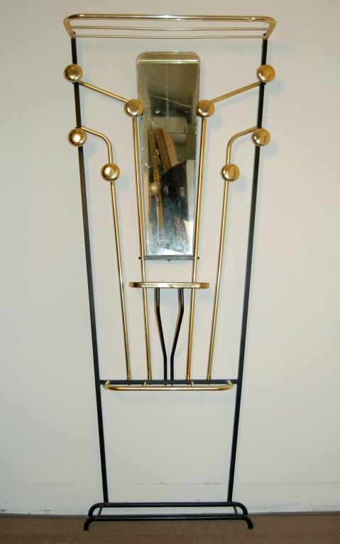 Swedish Art Deco Machine Age Hall Tree, Coat Rack or Stand