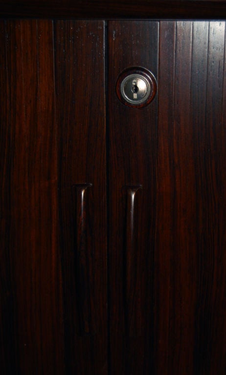 Danish Mid-Century Modern Jacaranda Tambour Door Credenza For Sale 6