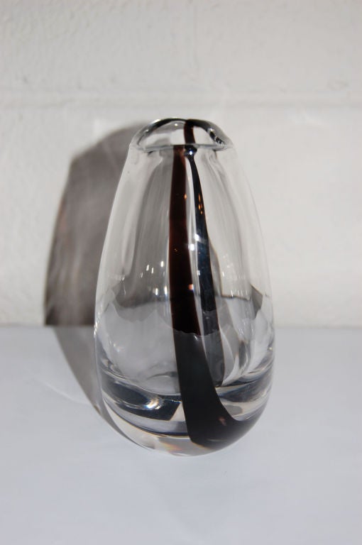 Mid-20th Century Cased Crystal Art Glass Vase by Vicke Lindstrand for Kosta