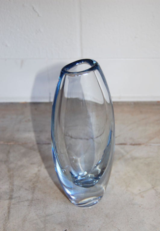 Mid-20th Century Swedish Art Glass Crystal Vase by Strombergshyttan