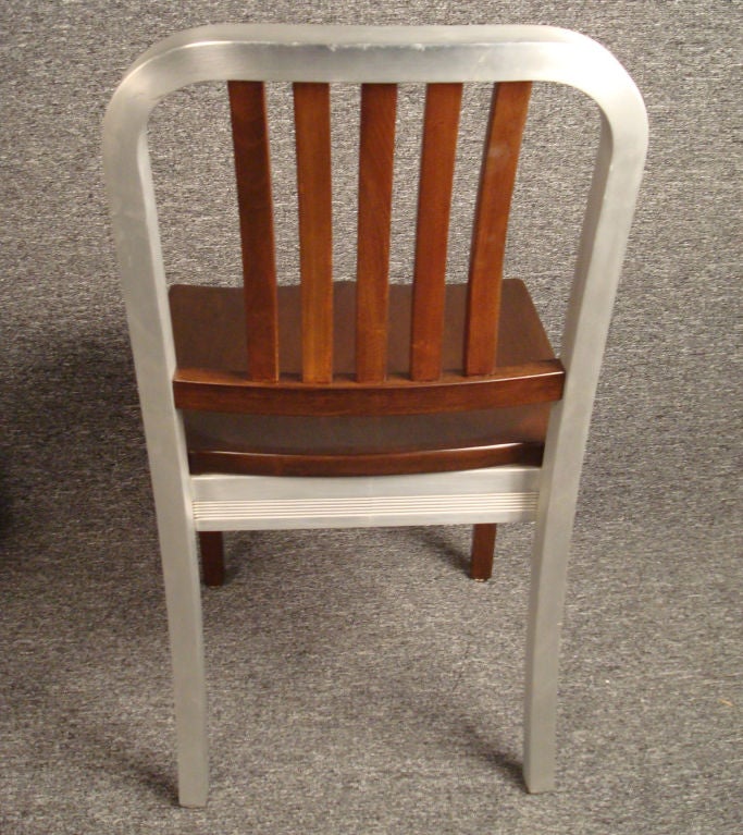 Set of Four Shaw Walker Model 8310- WS Wood and Aluminum Chairs 2