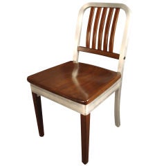 Set of Four Shaw Walker Model 8310- WS Wood and Aluminum Chairs