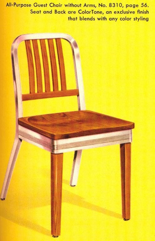 Set of Four Shaw Walker Model 8310- WS Wood and Aluminum Chairs 4