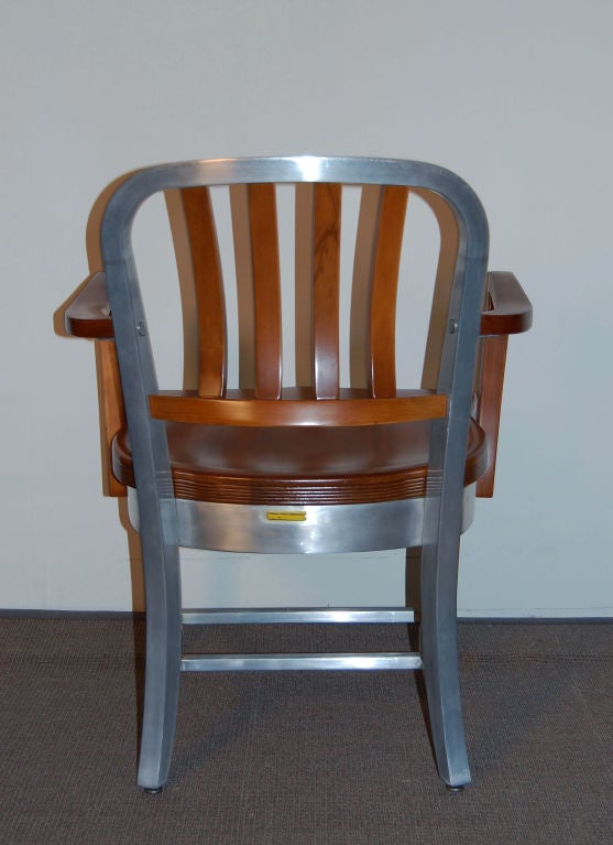 American Shaw Walker Model 8312 Restored Wood and Aluminum  Arm Chair